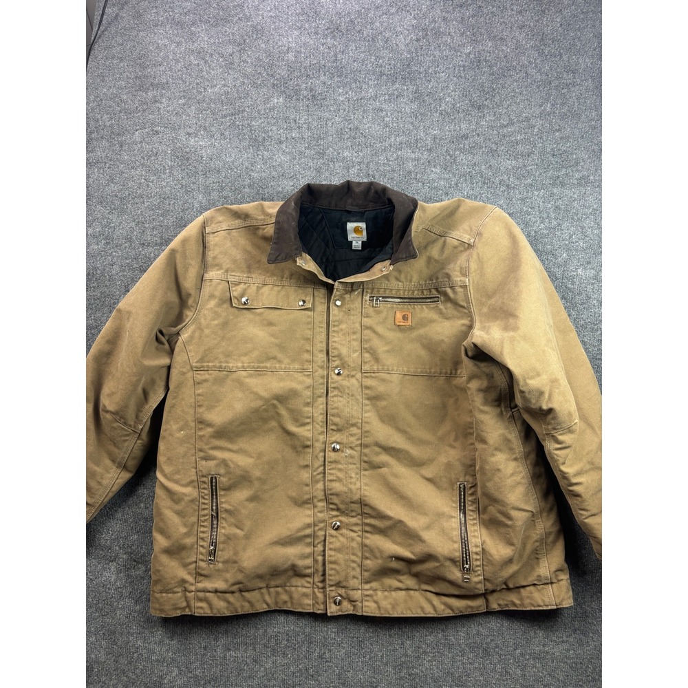 Carhartt Jacket J285 FRB Mens 3XL Sandstone Duck Canvas Quilt Lined Bankston